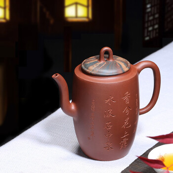 11】宜兴全手工刻绘紫砂壶绞泥工艺崔圣耀底槽清 大千壶