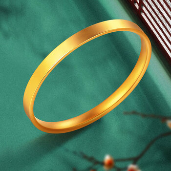 高泰(gaotai)古法金手镯足金999黄金手镯实心女士素圈闭口金镯子手环