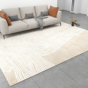 嘉瑞宝家用地毯客厅INS风现代简约卧室床边线条保暖地毯140*200cm 暖居