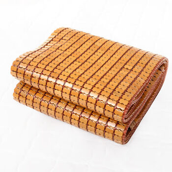 麻将凉席麻将席151808竹凉席折叠学生宿舍竹席子单双人床2焦糖色双筋