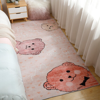 嘉瑞宝(JRB) ins风卧室床边地毯可睡可坐网红同款地毯女生房间家用 100*200cm 三只小熊