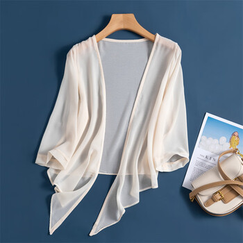 雅格罗伊配吊带裙的小披肩夏季2023夏季新款真丝雪纺小披肩女短款外搭