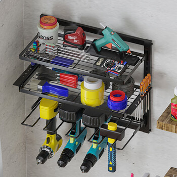墙架 置物架壁挂式电动工具收纳架手持电钻置物架重型浮动工具架储物