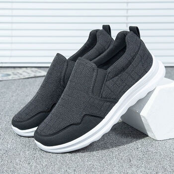 足力健优选鞋子男秋季老人鞋一脚蹬运动鞋爸爸健步鞋休闲鞋老北京布鞋