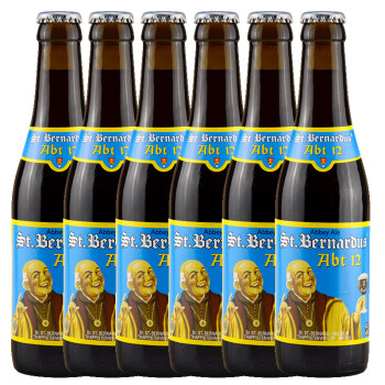 比利时进口圣伯纳St.Bernardus啤酒 圣伯纳12号（四料）啤酒330mL*6瓶 年货 送礼