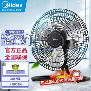 美的工业电风扇立式大风扇强力落地扇办公室风扇落地大风换气扇通风扇