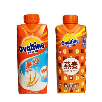 阿华田燕麦麦芽乳可可味原味饮料蛋白早餐牛奶整箱原味6瓶可可味6瓶共