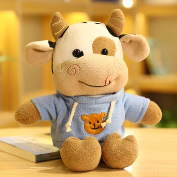 春舟可爱奶牛玩偶牛牛公仔小牛毛绒牛娃娃牛萌物牛宝宝生肖玩具卡通牛