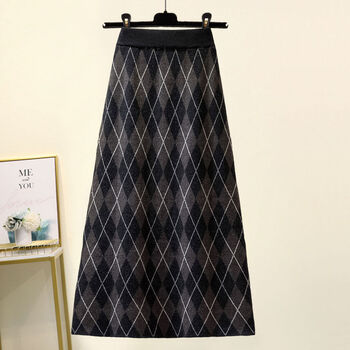 【特价捡漏】恒源祥网红同款秋冬季连衣裙套装裙子秋冬装套装2021新款潮女装百搭毛衣显瘦半身 红色毛衣+灰色半身裙 【两】 M 【建议80-100斤】