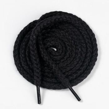 适配球鞋联名dunksb帆布腰果花7mm棉麻绳米白色圆鞋带黑色麻绳鞋带160