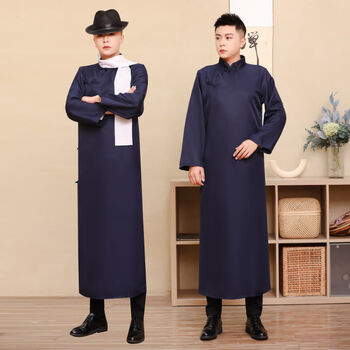 名峥民国风男装男士旗袍民国风长袍马褂先生长衫中式伴郎服德云社相声