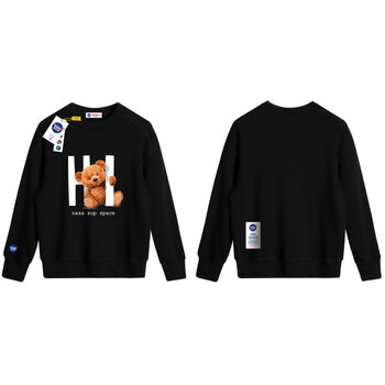 展创nasa sup官网联名春季宽松涂鸦宇航员外套情侣潮牌小熊卫衣男