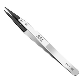 鹿仙子esd不锈钢防静电镊子可换头弯头尖头塑料头燕窝挑毛夹子维修