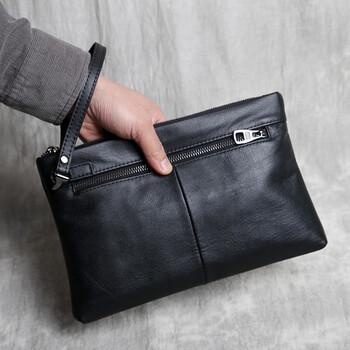 酷奇袋鼠男土大容量头层牛皮手拿包今年流行小众新款