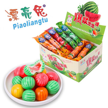 漂亮兔西瓜泡泡糖口香糖90后儿时怀旧经典糖果零食批发办公室小吃整盒