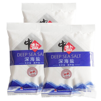 京东极速版中盐加碘精制深海盐食用盐400g4袋