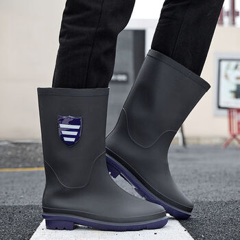 高简雨鞋防水鞋套鞋时尚男中简雨靴水鞋男防水鞋干湿两用中筒男士雨鞋