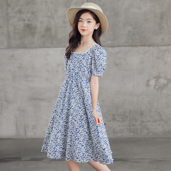 蒙迪索图大童连衣裙唯美小女孩子裙子612岁女童韩系碎花公主裙8甜美9