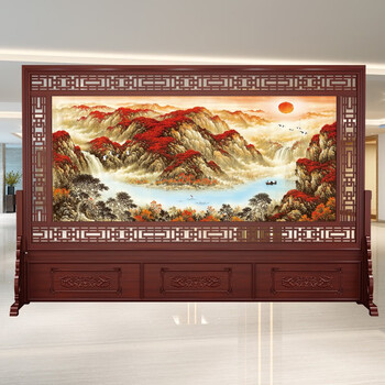 中式实木屏风隔断单位公司企业办公室会议室接待室家用大厅客厅进门