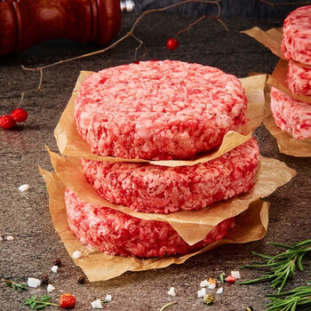 牧舟 牛肉饼汉堡肉饼1000g(10片装) 西式营养早餐 新鲜黑椒味汉堡肉饼