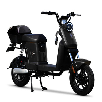 新国标电动自行车男女助力48v小型长跑王可上牌迷你电瓶车黑色12a铅酸