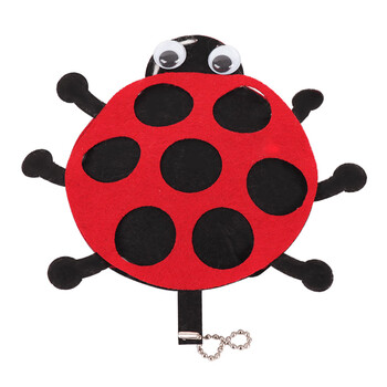 创意diy不织布挂饰卡包小女孩玩具 瓢虫卡包