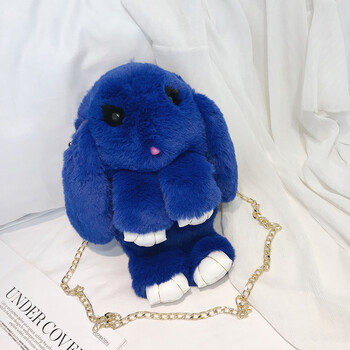 装死兔毛绒玩具可爱小兔子萌宠挂饰包包钥匙扣玩偶女生礼物獭兔深蓝色