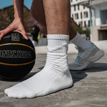 依浩特yihaote纯白色篮球袜男中筒夏季透气防滑实战运动袜毛巾底精英