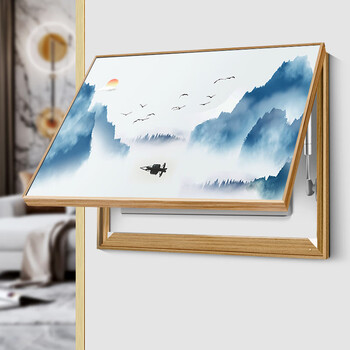 abdt电表箱装饰画新中式免打孔办公室山水画弱电箱装饰盒客厅风景装饰