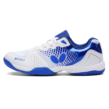 蝴蝶牌乒乓球鞋男舒适减震女鞋防滑训练减震比赛运动鞋男 蓝白 运动鞋