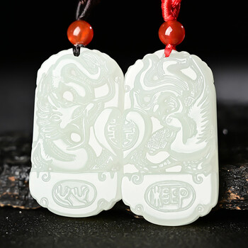 千弗和田玉情侣定情信物一对吊坠定制情侣款七夕礼物送老婆女友的项链