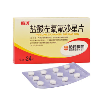哈药盐酸左氧氟沙星片01g24片一盒