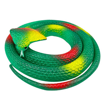 儿童仿真眼镜蛇小玩具恶搞整蛊道具男孩软胶假蛇动物模型 深绿色眼镜蛇