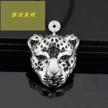 款pt950白金豹吊坠项坠豹头铂金项链珀金豹子吊坠铂金吊坠重约65克