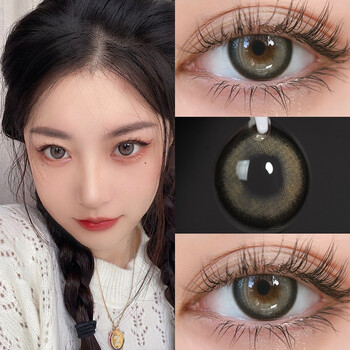 美瞳护理液净眸新款两片装国产混血美瞳年抛圣鹿萌灰可可卷近视隐形