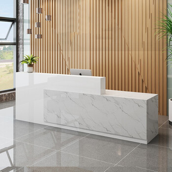 知渡收银台公司前台接待台烤漆前台桌服装店奶茶店便利店美容院小吧台