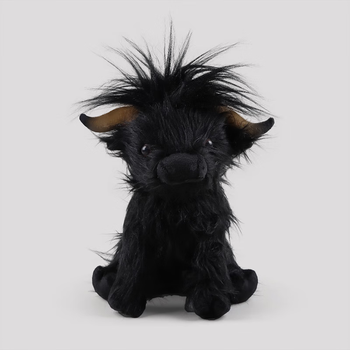 玩偶牛犊子公仔毛绒玩具黄牛highlandcattle创意礼物黑色牛25cm016kg
