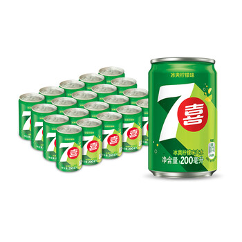 七喜 pepsi 百事 七喜柠檬味碳酸饮料迷你罐200ml*20听
