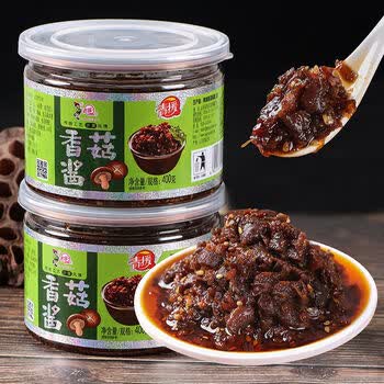 李绅青援香菇酱400g/罐 下饭菜拌饭酱蘑菇酱下饭酱香辣酱辣椒酱零食品