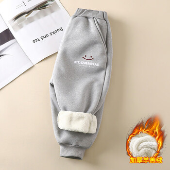 巧吉孩秋冬新款儿童加绒加厚裤子男童保暖裤宝宝运动裤外穿 HW30 120cm
