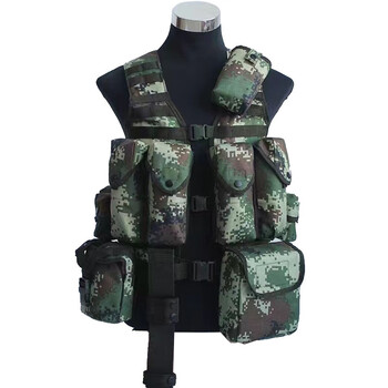 铁三角 战斗携行具背具/单兵战术背心马甲/演习防护装备 06携行具士兵款 11件套 夏武数码色