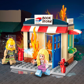 启蒙益智拼装积木玩具 启蒙 Enlighten 儿童积木玩具消防局系列拼插拼装玩具男孩城市消防车书屋救火2804 行情报价价格评测 京东