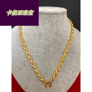 新年礼物老凤凰999足金王者链男士黄金项链大金链粗链子男款素链正品