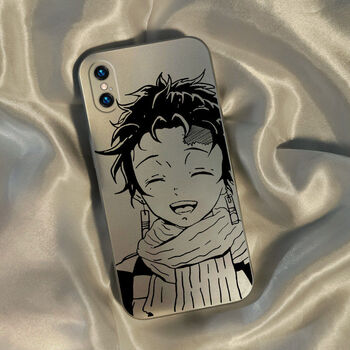 电镀银-s4049炭治郎手机保护壳/套 iphone x手机保护壳/套