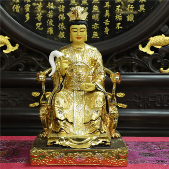 行天宫盛凡纯铜鎏金瑶池金母神像家居供奉王母娘娘神像摆件 40厘米