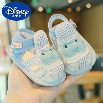 迪士尼婴儿凉鞋婴幼儿2024新款1一2岁宝宝室内鞋男宝布鞋居家地板鞋