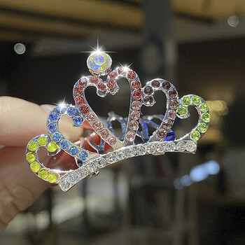 kzd儿童水钻碎发整理发卡女童公主小皇冠头饰王冠发夹女发饰发梳插梳3