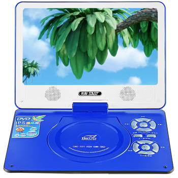 先科sast移动电视dvd便携式evd播放器影碟机蓝色12英寸标配16g视频u盘