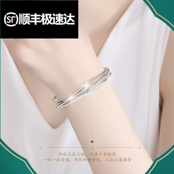 君别(junbie)生日礼物 三生三世银手镯女足银9足银镯子年款 标准版