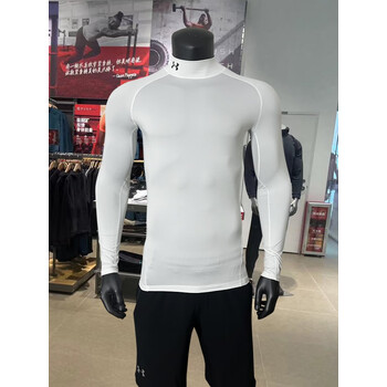 安德玛underarmourua男紧身衣冬训练运动跑步速干弹力透气立领长袖